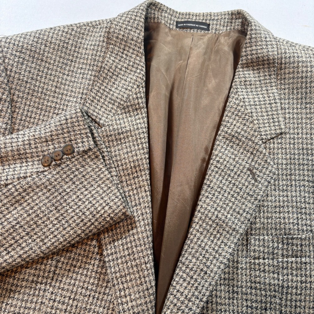 Christian Dumas Sport Coat Men 48 REG Lambswool Houndstooth Blazer Moores Canada